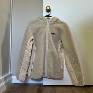 Patagonia Size Large Synchilla Sherpa Fleece Jacket / Beige Cream Tan / Vintage